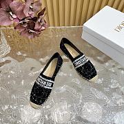 Dior Granville Oblique black Cotton CD Logo Embroidered Espadrille Flat - 4