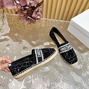 Dior Granville Oblique black Cotton CD Logo Embroidered Espadrille Flat - 2