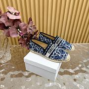 Dior Granville Oblique blue Cotton CD Logo Embroidered Espadrille Flat  - 1