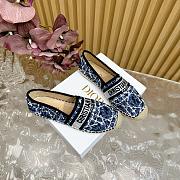 Dior Granville Oblique blue Cotton CD Logo Embroidered Espadrille Flat  - 3