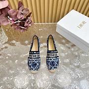 Dior Granville Oblique blue Cotton CD Logo Embroidered Espadrille Flat  - 2