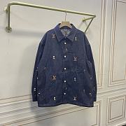 kitlife LV Embroidered Denim Overshirt Men - 1