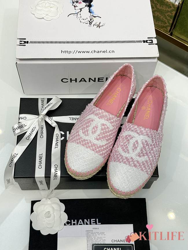 kitlife Chanel tweed loafer pink - shoes - 1