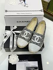 kitlife Chanel tweed loafer gray - shoes - 1