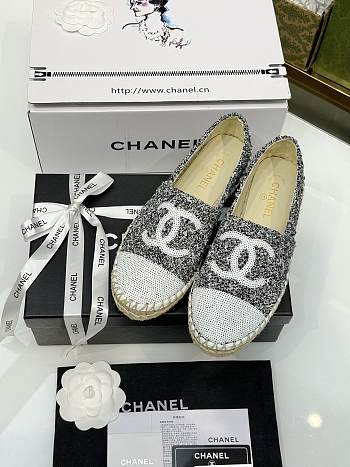 kitlife Chanel tweed loafer gray - shoes