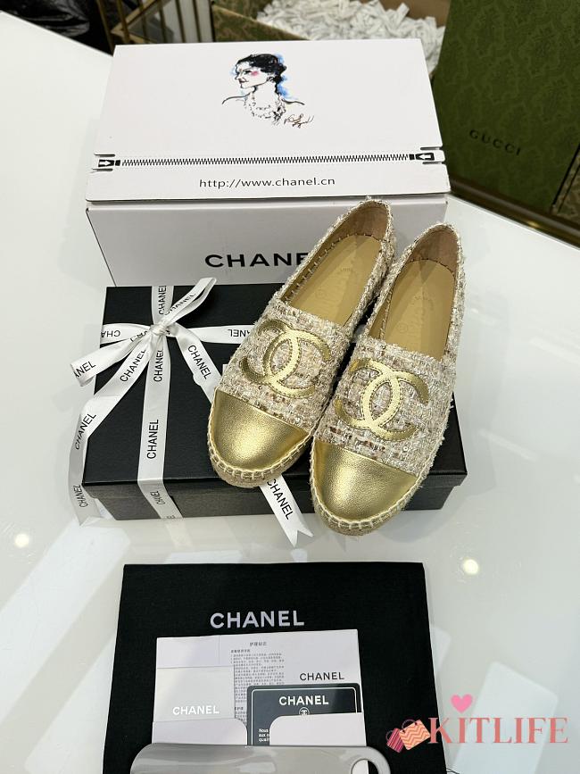 kitlife Chanel tweed loafer gold - shoes - 1