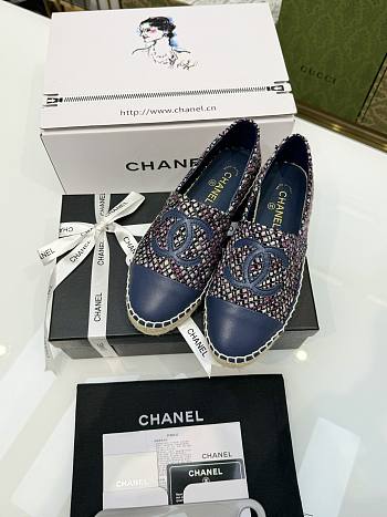 kitlife Chanel tweed loafer blue - shoes