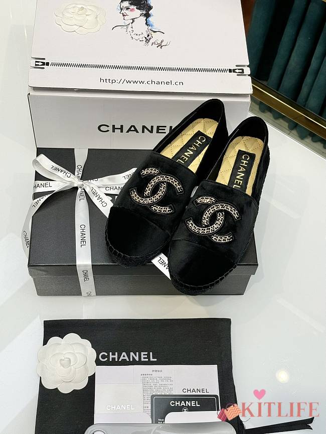 kitlife Chanel tweed loafer black - shoes - 01 - 1
