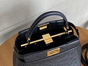 Kitlife Fendi Peekaboo Mini black ostrich leather bag - 23x18x12cm - 5