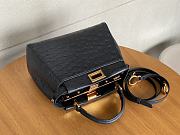 Kitlife Fendi Peekaboo Mini black ostrich leather bag - 23x18x12cm - 4