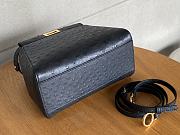 Kitlife Fendi Peekaboo Mini black ostrich leather bag - 23x18x12cm - 3