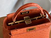 Kitlife Fendi Peekaboo Mini Orange ostrich leather bag - 23x18x12cm - 5