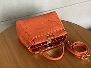 Kitlife Fendi Peekaboo Mini Orange ostrich leather bag - 23x18x12cm - 4