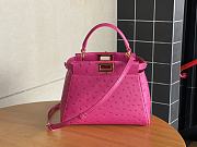Kitlife Fendi Peekaboo Mini Pink ostrich leather bag - 23x18x12cm - 1