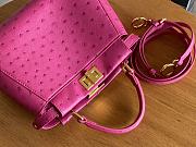 Kitlife Fendi Peekaboo Mini Pink ostrich leather bag - 23x18x12cm - 5