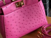 Kitlife Fendi Peekaboo Mini Pink ostrich leather bag - 23x18x12cm - 2
