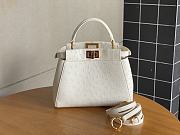 Kitlife Fendi Peekaboo Mini White ostrich leather bag - 23x18x12cm - 1