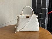 Kitlife Fendi Peekaboo Mini White ostrich leather bag - 23x18x12cm - 3