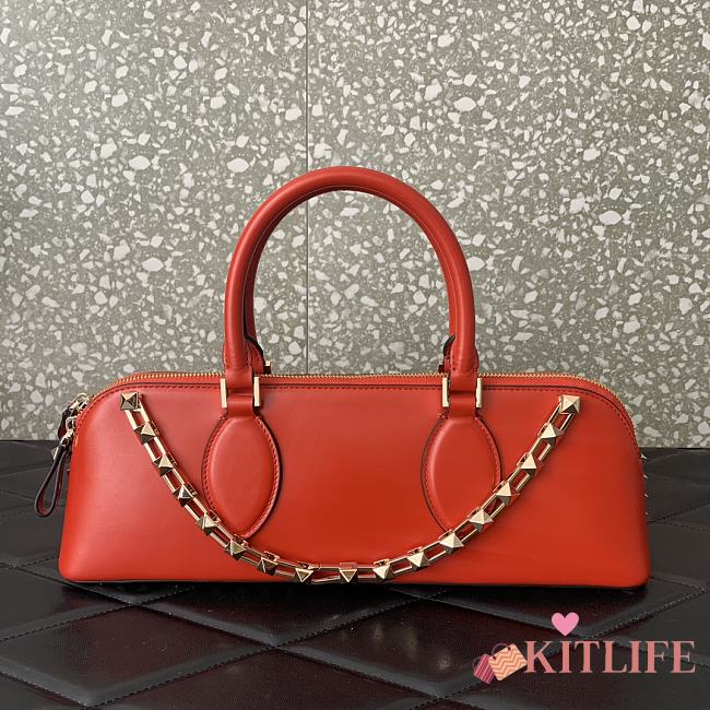 Kitlife Valentino Garavani Rockstud E/W leather handbag red- 34x11x8 cm - 1