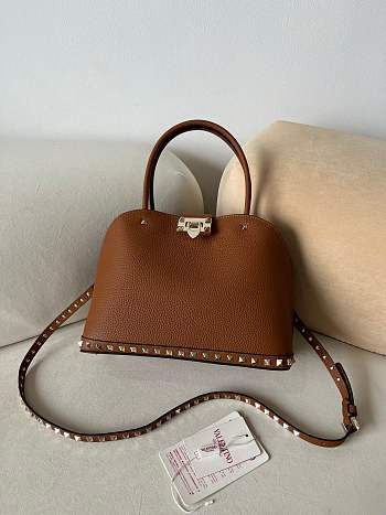 Kitlife Valentino Garavani Rockstud Foldover Top Tote Bag pink - 28x 21x14 cm