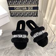 Dior Dway Slide Cotton and Shearling Slipper Black  - 1