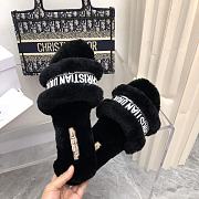 Dior Dway Slide Cotton and Shearling Slipper Black  - 6