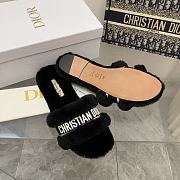 Dior Dway Slide Cotton and Shearling Slipper Black  - 5