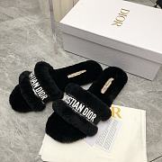 Dior Dway Slide Cotton and Shearling Slipper Black  - 3