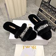 Dior Dway Slide Cotton and Shearling Slipper Black  - 2