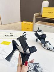 kitlife Fendi Colibrì Black mesh and rhinestone high-heeled slingbacks  85 mm - 5