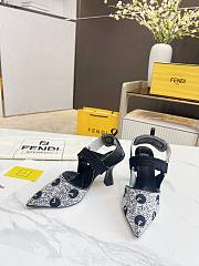 kitlife Fendi Colibrì Black mesh and rhinestone high-heeled slingbacks  85 mm - 4