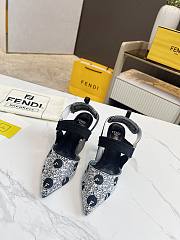 kitlife Fendi Colibrì Black mesh and rhinestone high-heeled slingbacks  85 mm - 2