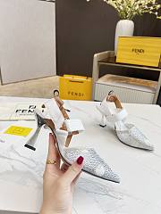 kitlife Fendi Colibrì white mesh and rhinestone high-heeled slingbacks 85 mm - 6