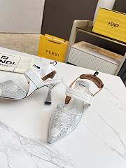 kitlife Fendi Colibrì white mesh and rhinestone high-heeled slingbacks 85 mm - 5