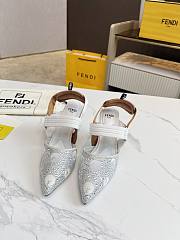 kitlife Fendi Colibrì white mesh and rhinestone high-heeled slingbacks 85 mm - 4
