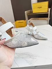 kitlife Fendi Colibrì white mesh and rhinestone high-heeled slingbacks 85 mm - 2