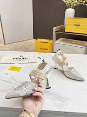 kitlife Fendi Colibrì beige mesh and rhinestone high-heeled slingbacks 85 mm - 6