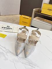 kitlife Fendi Colibrì beige mesh and rhinestone high-heeled slingbacks 85 mm - 5