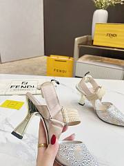 kitlife Fendi Colibrì beige mesh and rhinestone high-heeled slingbacks 85 mm - 3