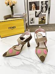 kitlife Fendi Colibrì Beaded green tulle high-heeled slingbacks 85mm - 1