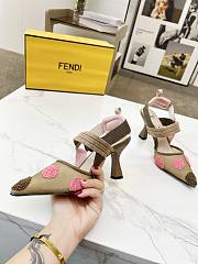 kitlife Fendi Colibrì Beaded green tulle high-heeled slingbacks 85mm - 5