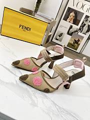 kitlife Fendi Colibrì Beaded green tulle high-heeled slingbacks 85mm - 2