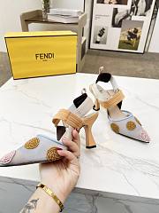 kitlife Fendi Colibrì Beaded Blue tulle high-heeled slingbacks 85mm - 6
