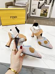 kitlife Fendi Colibrì Beaded Blue tulle high-heeled slingbacks 85mm - 4