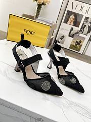 kitlife Fendi Colibrì Beaded Black tulle high-heeled slingbacks 85mm - 5