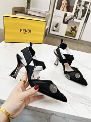 kitlife Fendi Colibrì Beaded Black tulle high-heeled slingbacks 85mm - 4