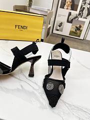 kitlife Fendi Colibrì Beaded Black tulle high-heeled slingbacks 85mm - 3