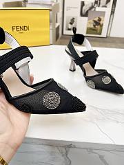 kitlife Fendi Colibrì Beaded Black tulle high-heeled slingbacks 85mm - 2