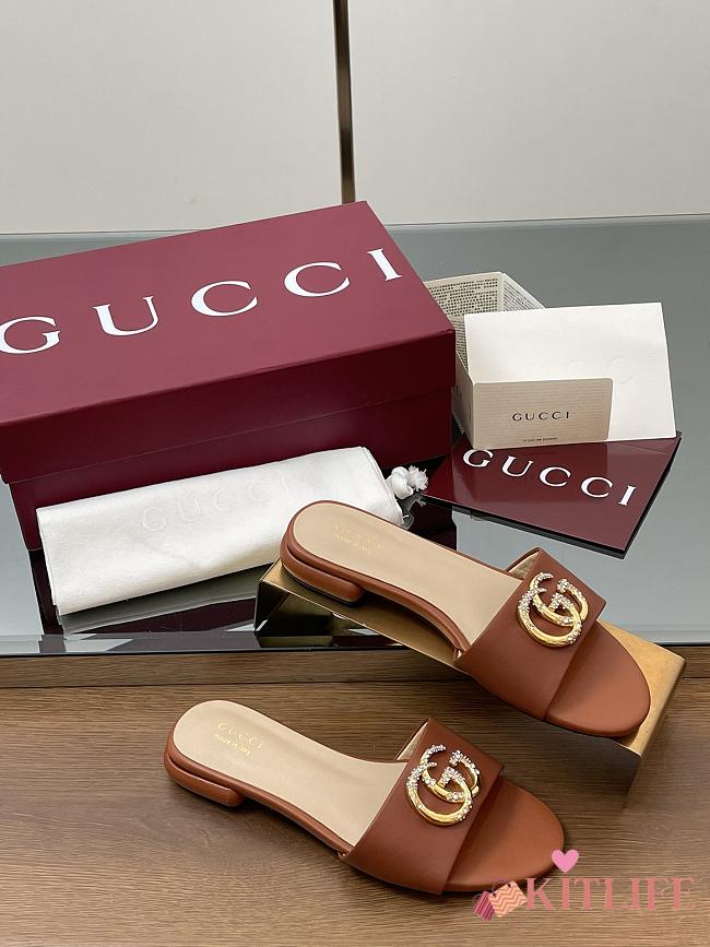 Kitlife Gucci slides women brown 01 - 1