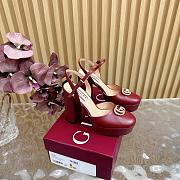 Kitlife Gucci Double G leather platform pumps red -  height 11.5 cm - 1